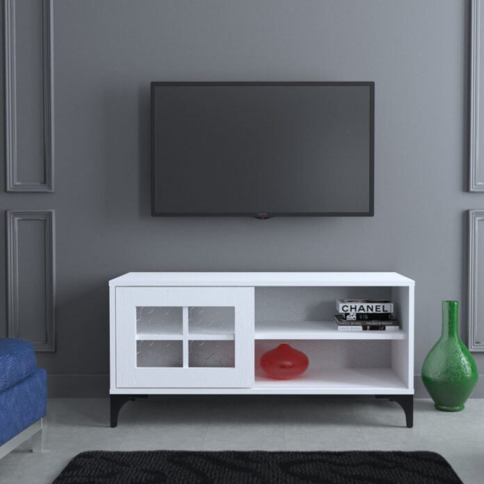 Comoda TV Salvador, Model Revival, 100x54x42 cm, Alb Comoda TV Salvador, Model Revival, 100x54x42 cm, Alb