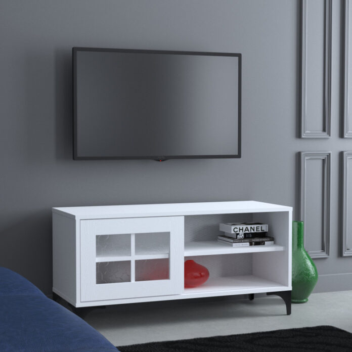 Comoda TV Salvador, Model Revival, 100x54x42 cm, Alb Comoda TV Salvador, Model Revival, 100x54x42 cm, Alb