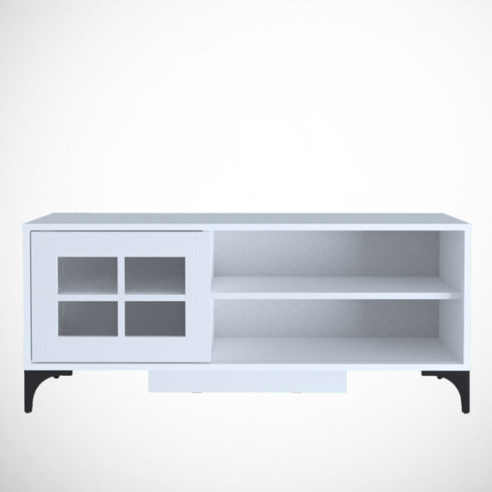 Comoda TV Salvador, Model Revival, 125x54x42 cm, Alb Comoda TV Salvador, Model Revival, 125x54x42 cm, Alb