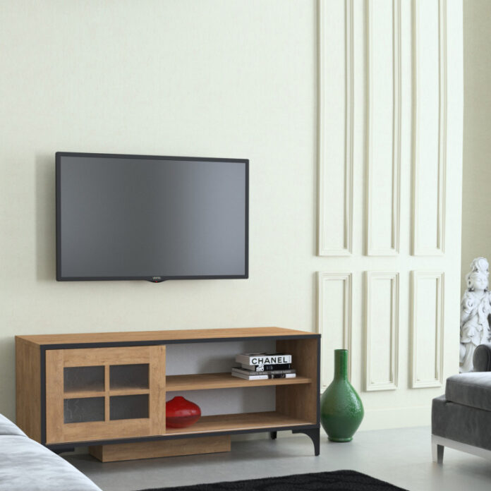 Comoda TV Salvador, Model Revival, 125x54x42 cm, Stejar