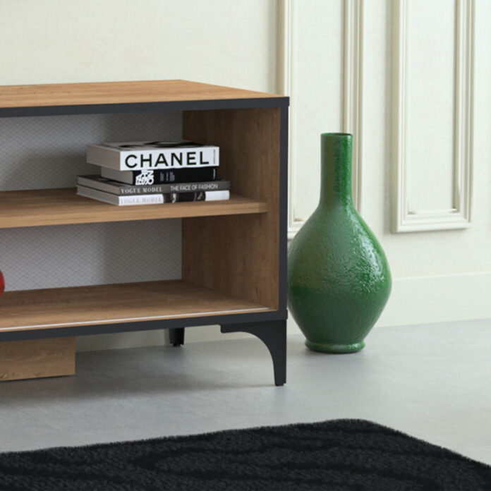 Comoda TV Salvador, Model Revival, 125x54x42 cm, Stejar