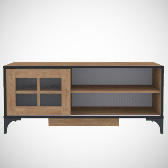 Comoda TV Salvador, Model Revival, 125x54x42 cm, Stejar