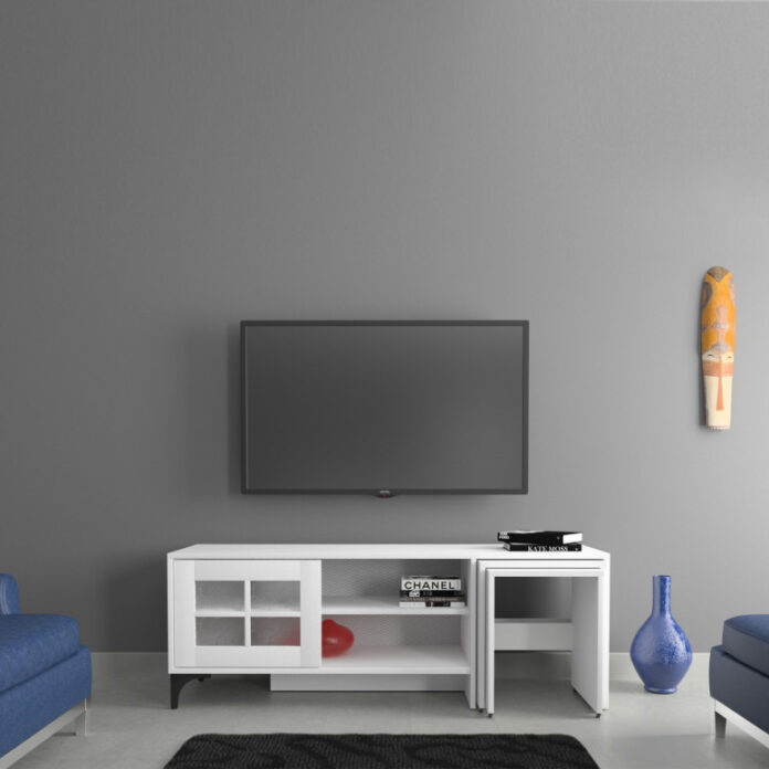 Comoda TV Salvador, Model Revival, 150x54x42 cm, Alb Comoda TV Salvador, Model Revival, 150x54x42 cm, Alb