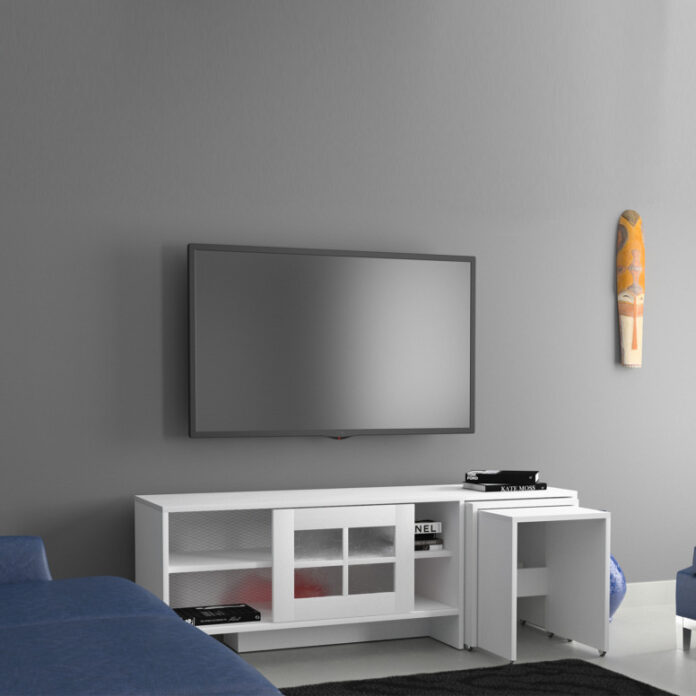 Comoda TV Salvador, Model Revival, 150x54x42 cm, Alb Comoda TV Salvador, Model Revival, 150x54x42 cm, Alb
