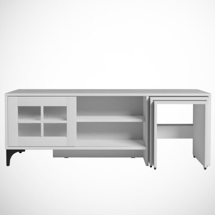 Comoda TV Salvador, Model Revival, 150x54x42 cm, Alb Comoda TV Salvador, Model Revival, 150x54x42 cm, Alb