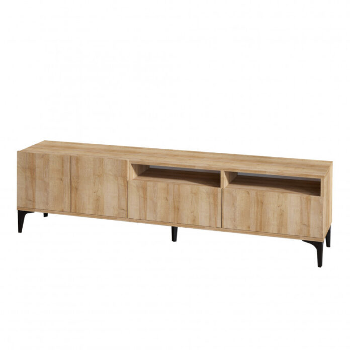 Comoda TV Salvador, Model Ross, 180x52x35 cm, Stejar Comoda TV Salvador, Model Ross, 180x52x35 cm, Stejar