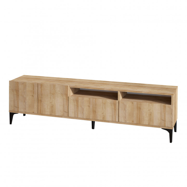 Comoda TV Salvador, Model Ross, 180x52x35 cm, Stejar Comoda TV Salvador, Model Ross, 180x52x35 cm, Stejar