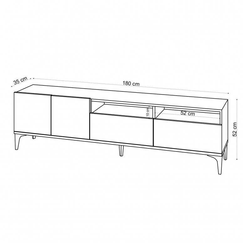 Comoda TV Salvador, Model Ross, 180x52x35 cm, Stejar Comoda TV Salvador, Model Ross, 180x52x35 cm, Stejar