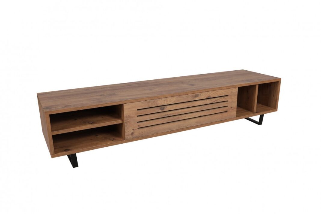 Comoda TV Salvador, Model Safir, 160x35x40 cm, Pin atlantic Comoda TV Salvador, Model Safir, 160x35x40 cm, Pin atlantic
