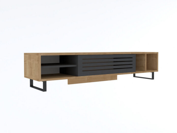 Comoda TV Salvador, Model Safir, 160x35x40 cm, Stejar safir/Antracit Comoda TV Salvador, Model Safir, 160x35x40 cm, Stejar safir/Antracit