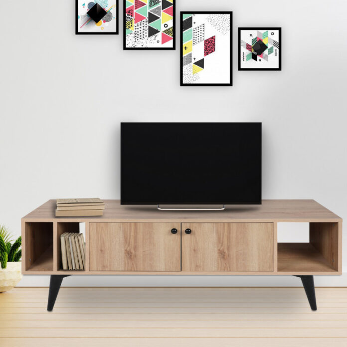 Comoda TV Salvador, Model Sidney, 150x40x50 cm, Stejar Comoda TV Salvador, Model Sidney, 150x40x50 cm, Stejar