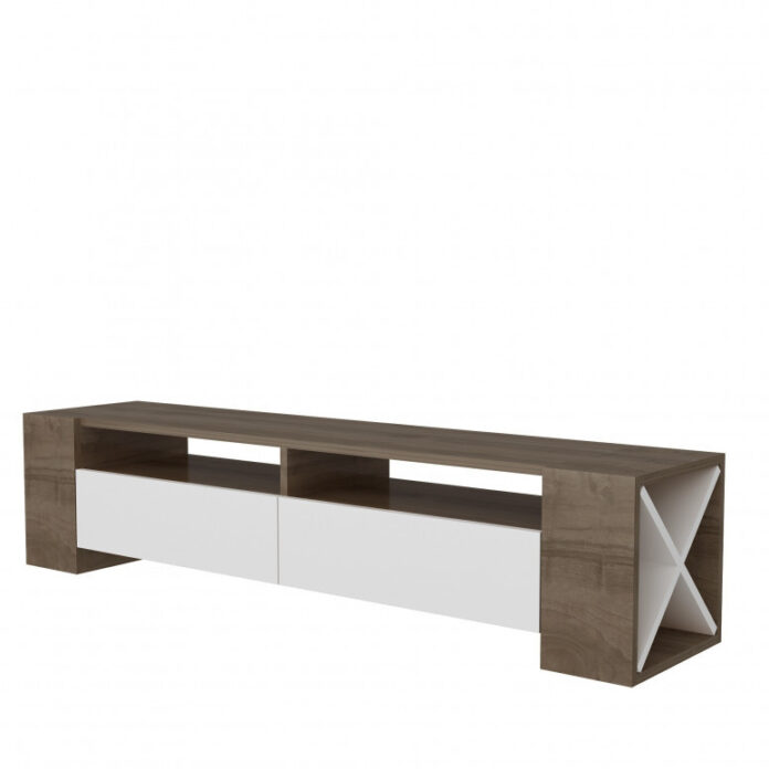 Comoda TV Salvador, Model Sosruko, 155x35x35 cm, Nuc/Alb Comoda TV Salvador, Model Sosruko, 155x35x35 cm, Nuc/Alb