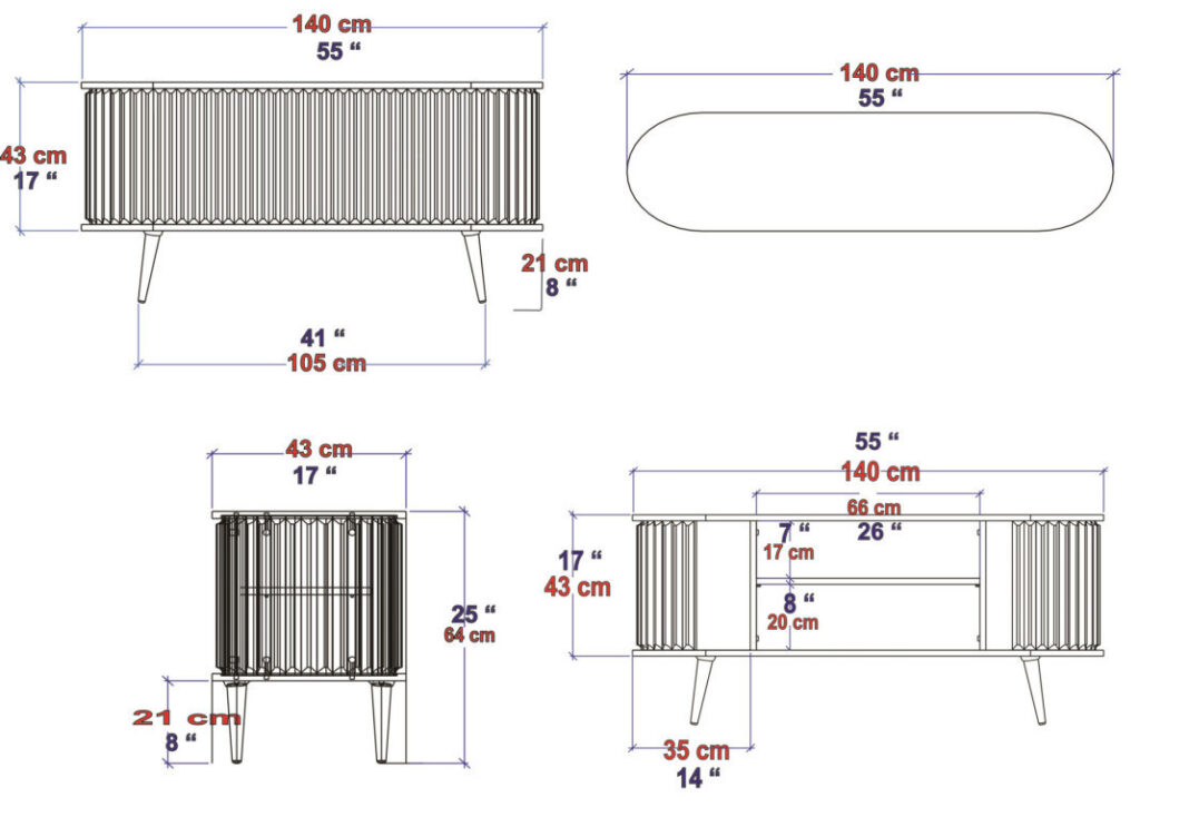 Comoda TV Salvador, Model Stor, 140x64x43 cm, Stejar/Alb Comoda TV Salvador, Model Stor, 140x64x43 cm, Stejar/Alb
