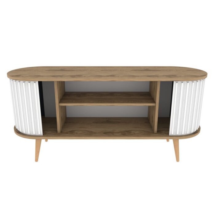 Comoda TV Salvador, Model Stor, 140x64x43 cm, Stejar/Alb Comoda TV Salvador, Model Stor, 140x64x43 cm, Stejar/Alb