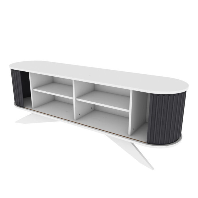 Comoda TV Salvador, Model Stor, 180x60x43 cm, Antracit/Alb Comoda TV Salvador, Model Stor, 180x60x43 cm, Antracit/Alb