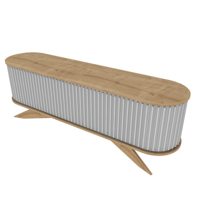Comoda TV Salvador, Model Stor, 180x60x43 cm, Stejar safir/Alb Comoda TV Salvador, Model Stor, 180x60x43 cm, Stejar safir/Alb
