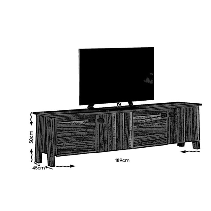Comoda TV Salvador, Model Story, 189x50x45 cm, Nuc Comoda TV Salvador, Model Story, 189x50x45 cm, Nuc