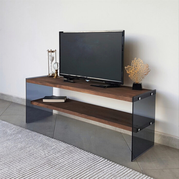 Comoda TV Salvador, Model TV100, 120x45x35 cm, Nuc Comoda TV Salvador, Model TV100, 120x45x35 cm, Nuc