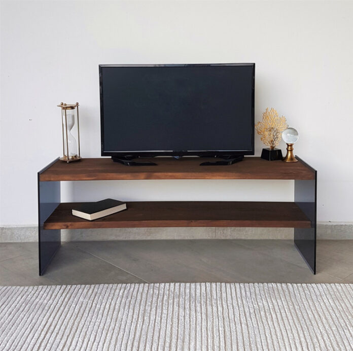 Comoda TV Salvador, Model TV100, 120x45x35 cm, Nuc Comoda TV Salvador, Model TV100, 120x45x35 cm, Nuc