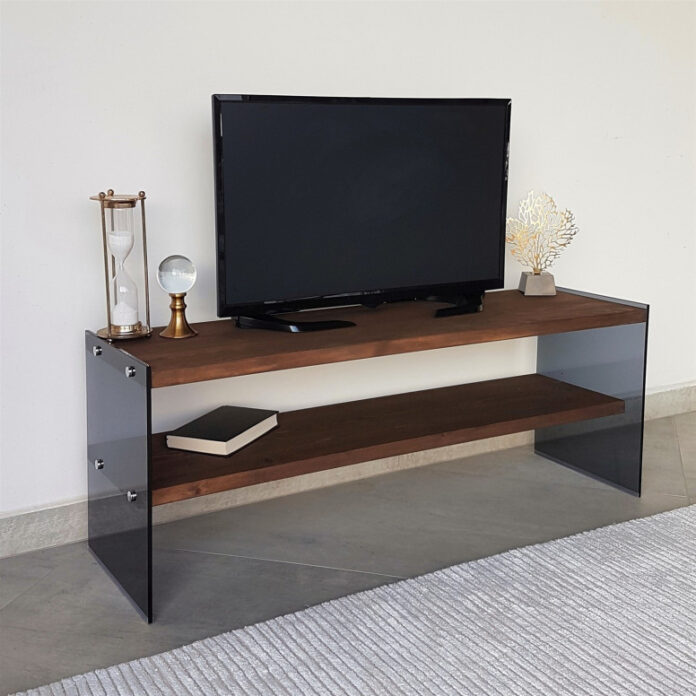 Comoda TV Salvador, Model TV100, 120x45x35 cm, Nuc Comoda TV Salvador, Model TV100, 120x45x35 cm, Nuc