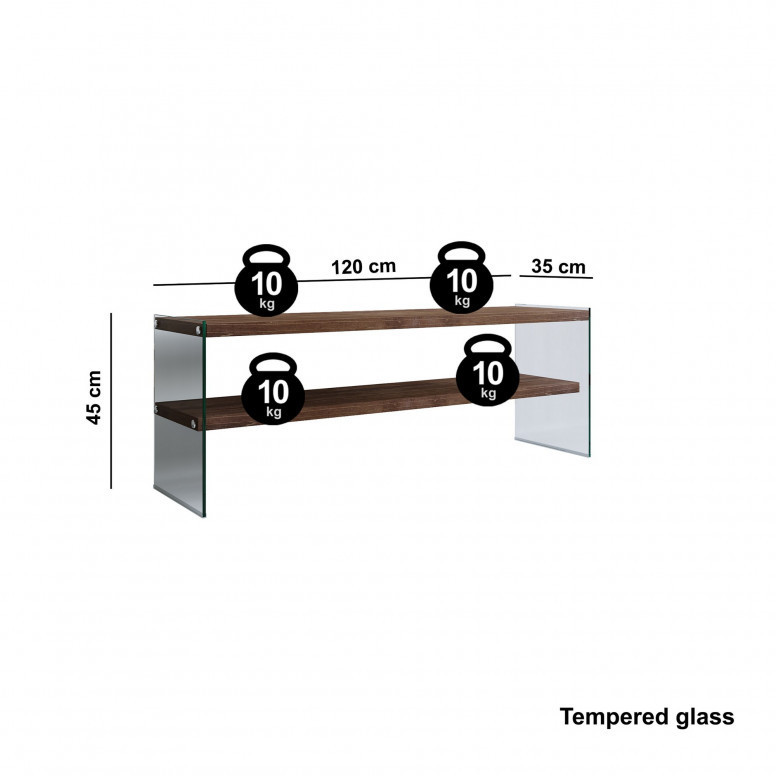 Comoda TV Salvador, Model TV1003, 120x45x35 cm, Nuc Comoda TV Salvador, Model TV1003, 120x45x35 cm, Nuc
