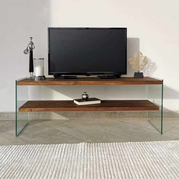 Comoda TV Salvador, Model TV103, 120x45x35 cm, Nuc Comoda TV Salvador, Model TV103, 120x45x35 cm, Nuc