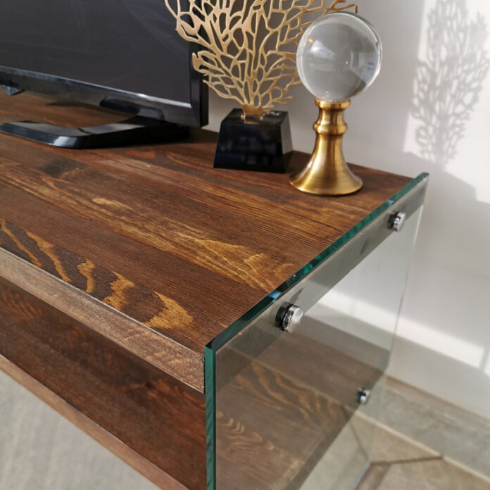 Comoda TV Salvador, Model TV103, 120x45x35 cm, Nuc Comoda TV Salvador, Model TV103, 120x45x35 cm, Nuc