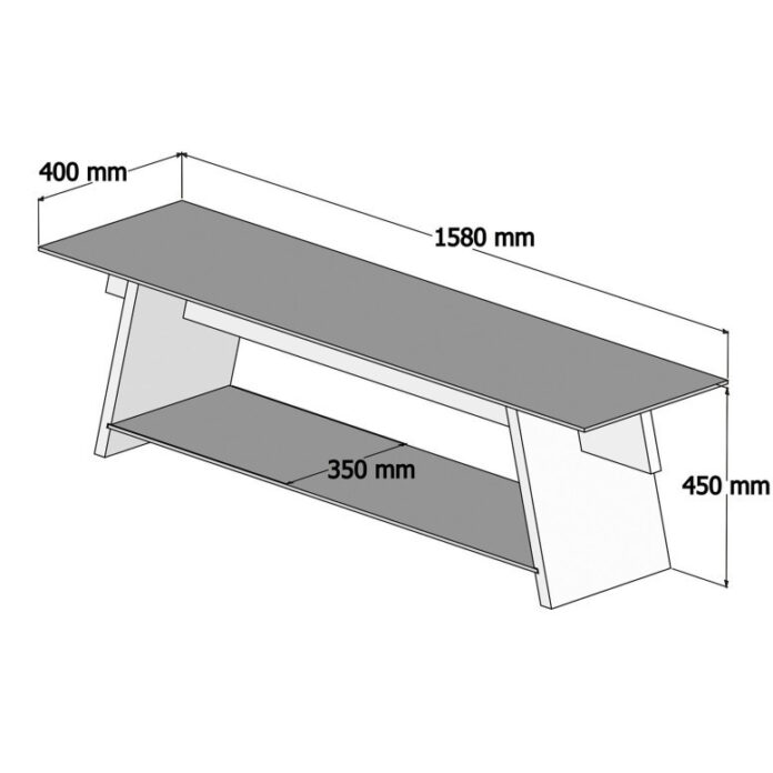 Comoda TV Salvador, Model TV201, 158x45x40 cm, Stejar Comoda TV Salvador, Model TV201, 158x45x40 cm, Stejar