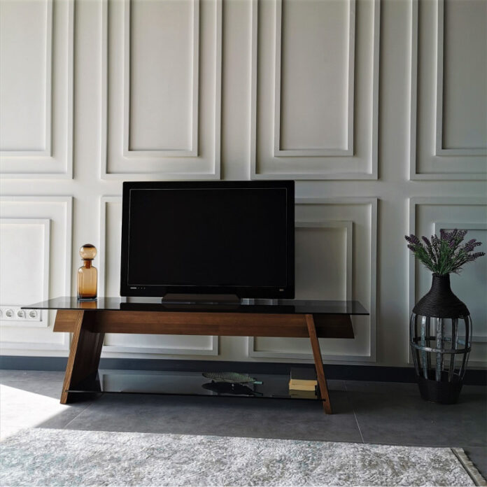 Comoda TV Salvador, Model TV201, 158x45x40 cm, Stejar Comoda TV Salvador, Model TV201, 158x45x40 cm, Stejar