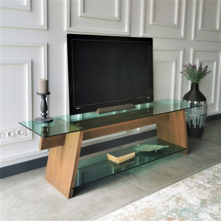 Comoda TV Salvador, Model TV202, 158x45x40 cm, Stejar Comoda TV Salvador, Model TV202, 158x45x40 cm, Stejar