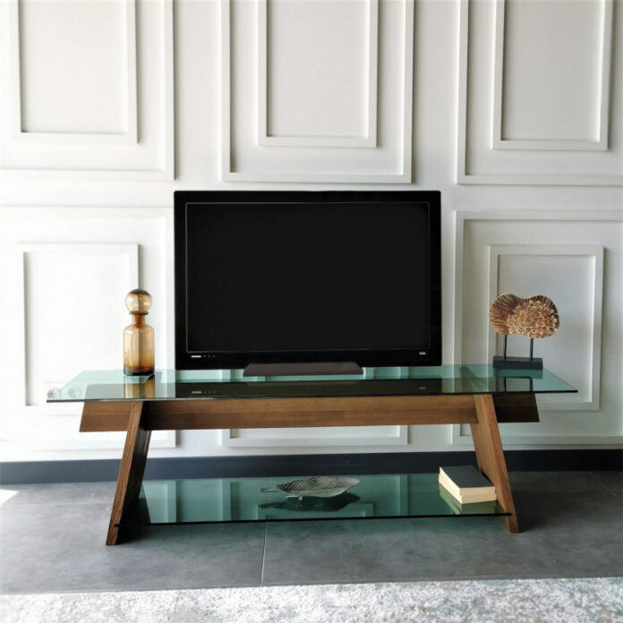 Comoda TV Salvador, Model TV202, 158x45x40 cm, Stejar Comoda TV Salvador, Model TV202, 158x45x40 cm, Stejar
