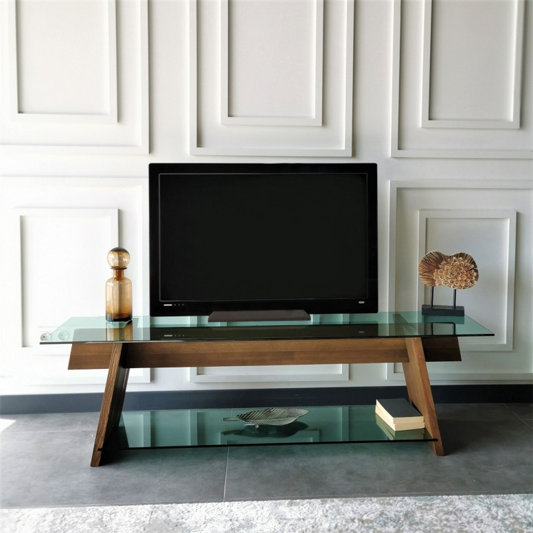 Comoda TV Salvador, Model TV202, 158x45x40 cm, Stejar Comoda TV Salvador, Model TV202, 158x45x40 cm, Stejar
