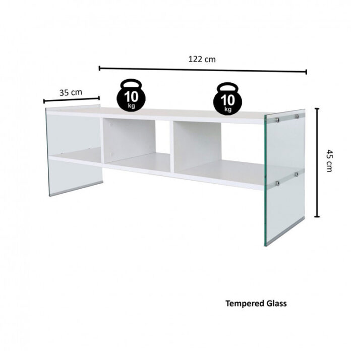 Comoda TV Salvador, Model TV400, 120x45x35 cm, Alb Comoda TV Salvador, Model TV400, 120x45x35 cm, Alb