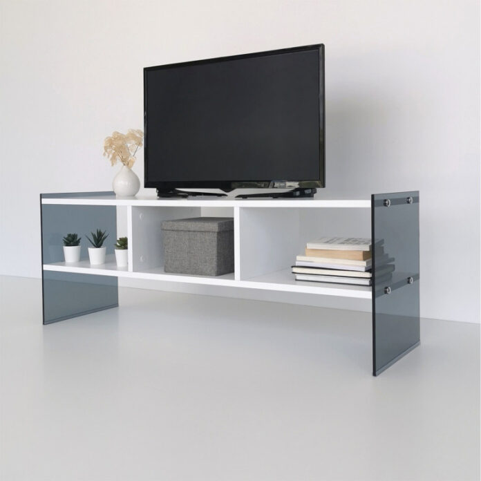Comoda TV Salvador, Model TV401, 120x45x35 cm, Alb Comoda TV Salvador, Model TV401, 120x45x35 cm, Alb