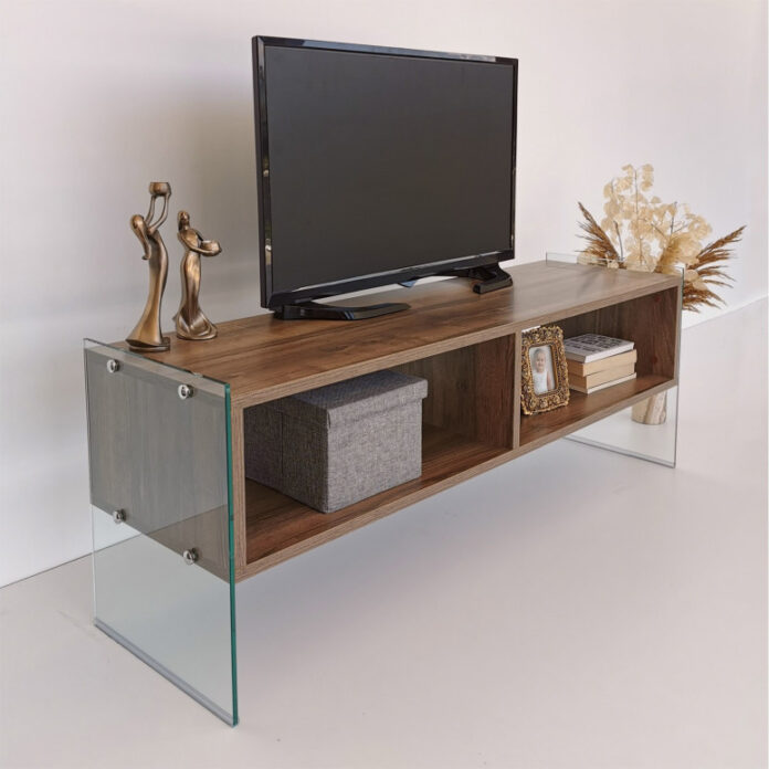 Comoda TV Salvador, Model TV404, 120x45x35 cm, Nuc Comoda TV Salvador, Model TV404, 120x45x35 cm, Nuc