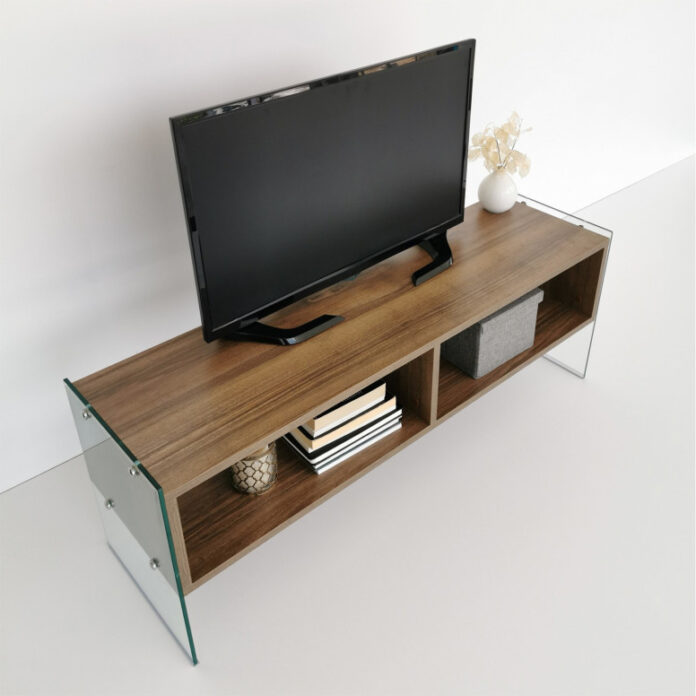 Comoda TV Salvador, Model TV404, 120x45x35 cm, Nuc Comoda TV Salvador, Model TV404, 120x45x35 cm, Nuc