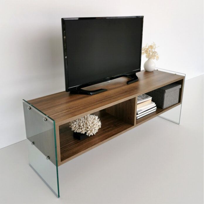 Comoda TV Salvador, Model TV404, 120x45x35 cm, Nuc Comoda TV Salvador, Model TV404, 120x45x35 cm, Nuc
