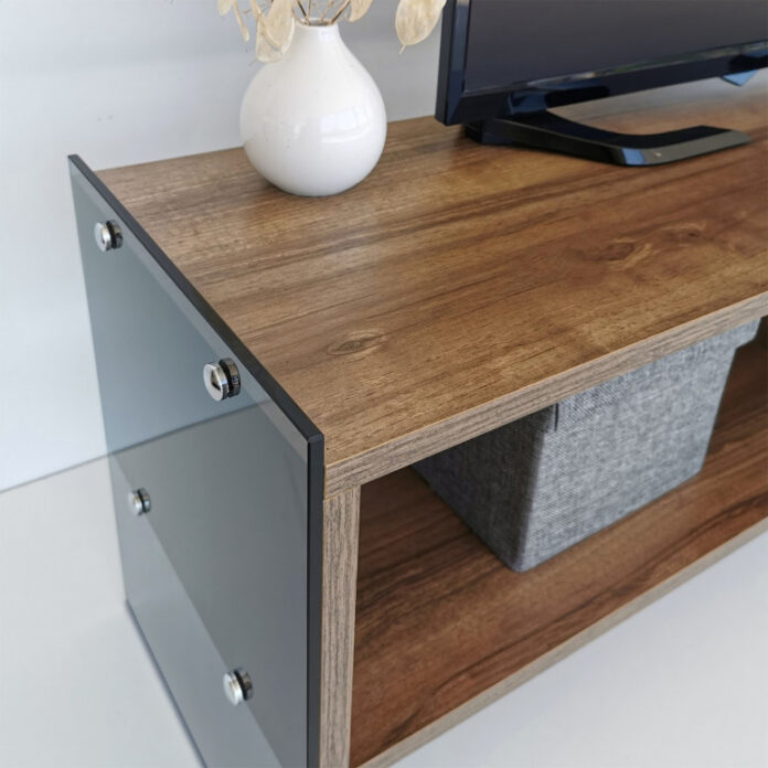 Comoda TV Salvador, Model TV405, 120x45x35 cm, Nuc Comoda TV Salvador, Model TV405, 120x45x35 cm, Nuc