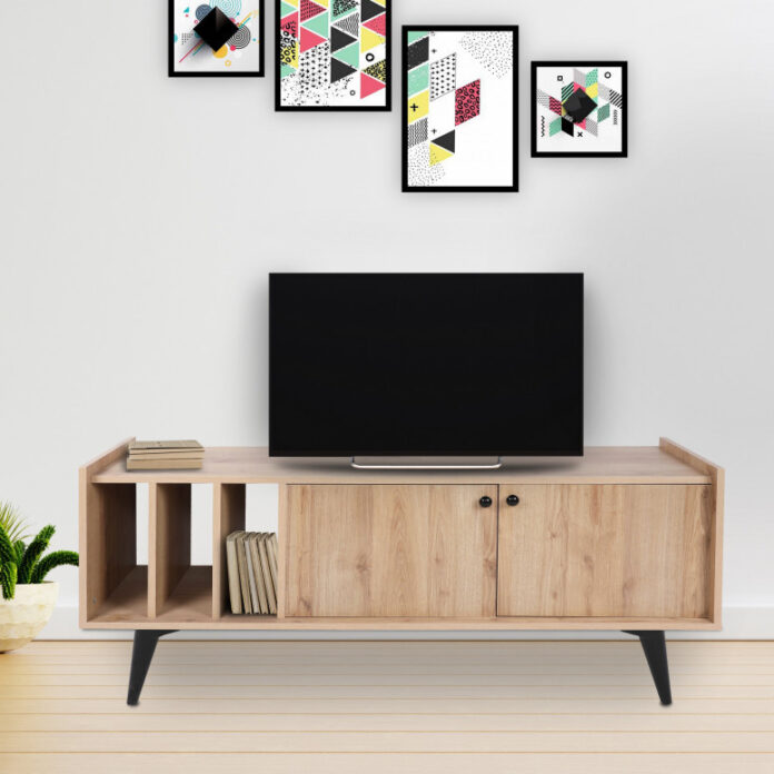 Comoda TV Salvador, Model Viyana, 150x40x62 cm, Stejar Comoda TV Salvador, Model Viyana, 150x40x62 cm, Stejar