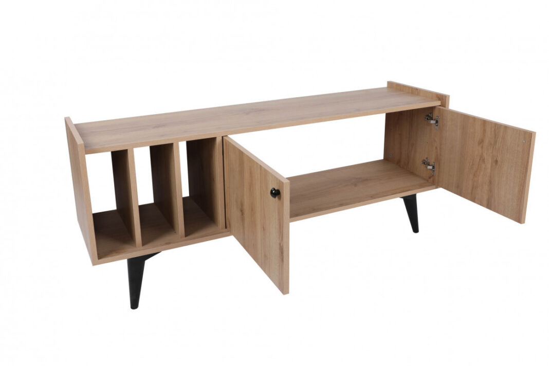 Comoda TV Salvador, Model Viyana, 150x40x62 cm, Stejar Comoda TV Salvador, Model Viyana, 150x40x62 cm, Stejar