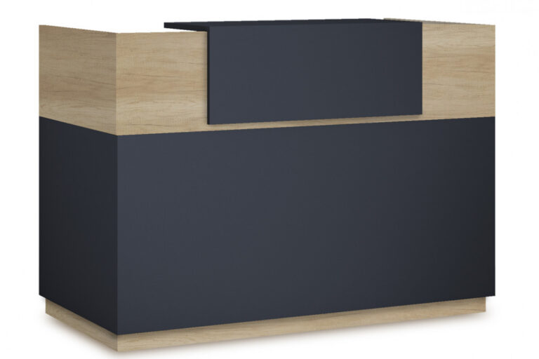 Consola de receptie Model Lotus, Stejar/Gri inchis, 180x70x110 cm