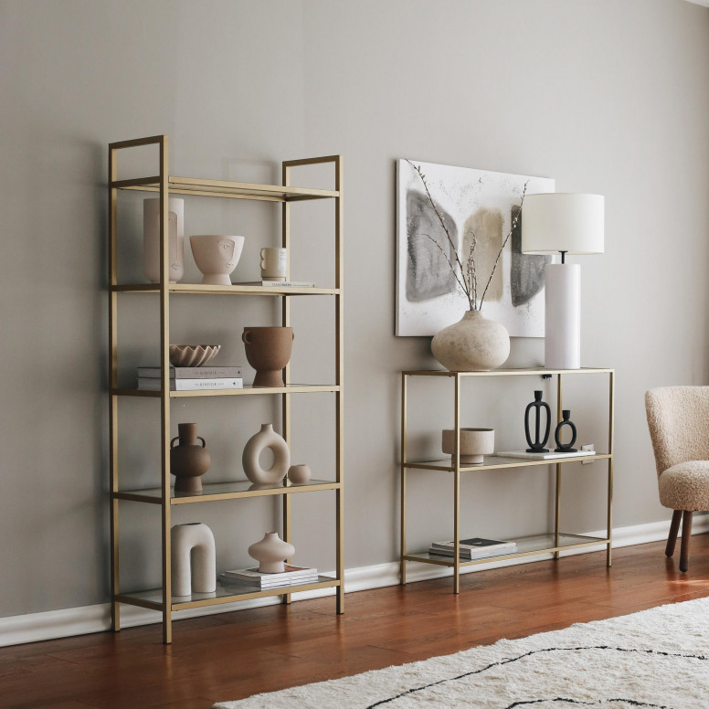 Consola Model D101, Auriu, 100x30x85 cm Consola Model D101, Auriu, 100x30x85 cm
