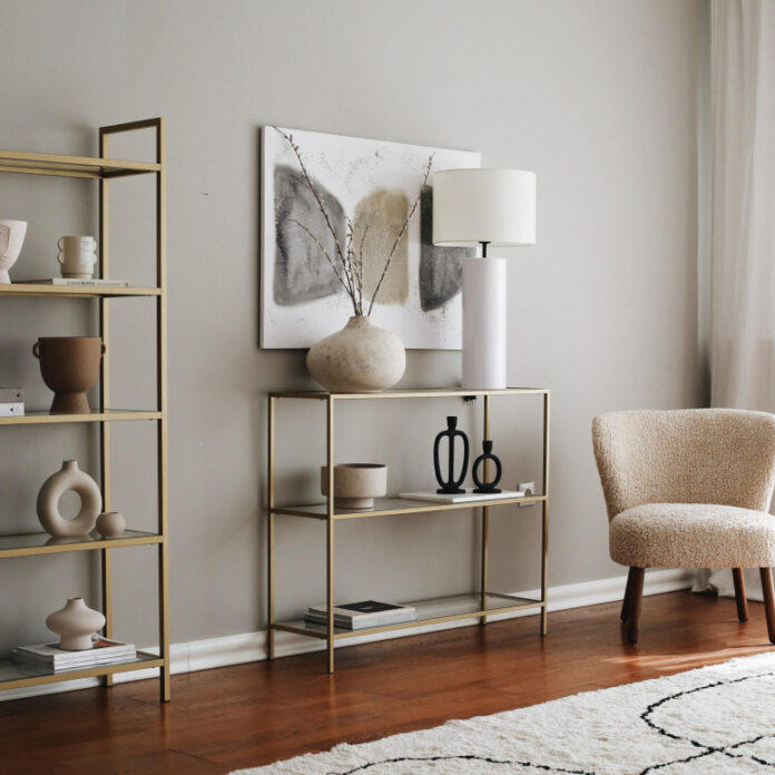 Consola Model D101, Auriu, 100x30x85 cm Consola Model D101, Auriu, 100x30x85 cm