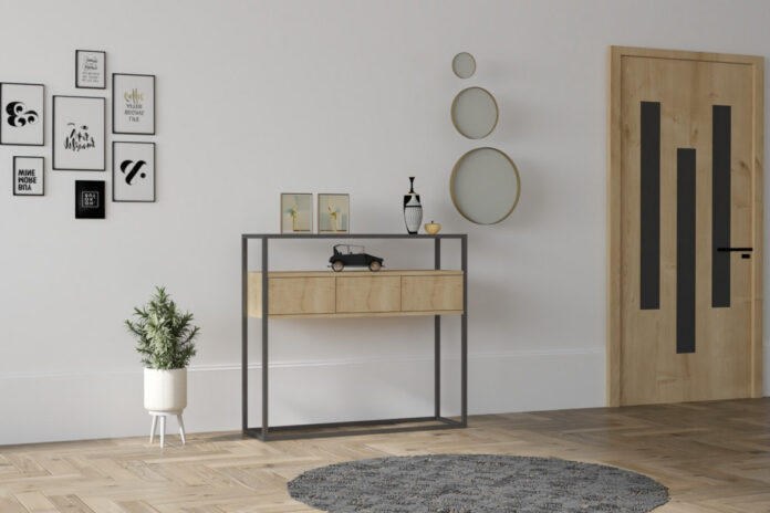 Consola Model Guarda, Stejar, 90x34x70 cm Consola Model Guarda, Stejar, 90x34x70 cm