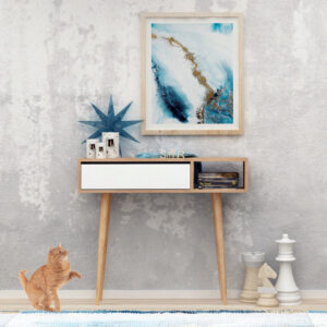 Consola Model Oseyo, Stejar/Alb, 100x30x94 cm Consola Model Oseyo, Stejar/Alb, 100x30x94 cm