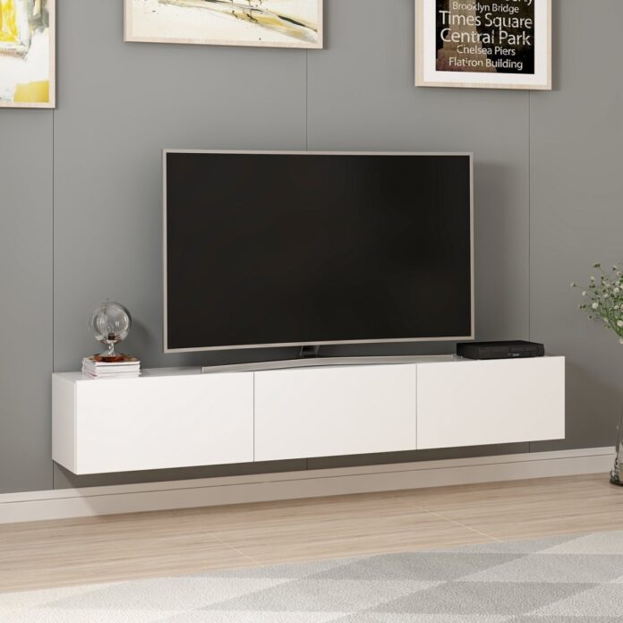 Consola TV Rigel Alb 180x30x32 cm Consola TV Rigel Alb 180x30x32 cm
