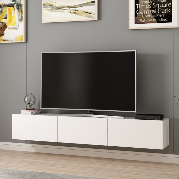 Consola TV Rigel Alb 180x30x32 cm Consola TV Rigel Alb 180x30x32 cm