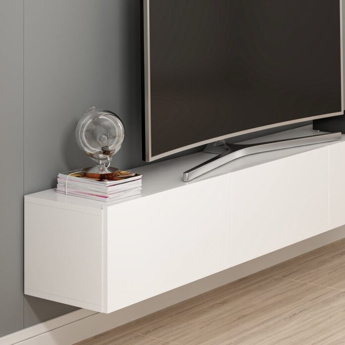 Consola TV Rigel Alb 180x30x32 cm Consola TV Rigel Alb 180x30x32 cm