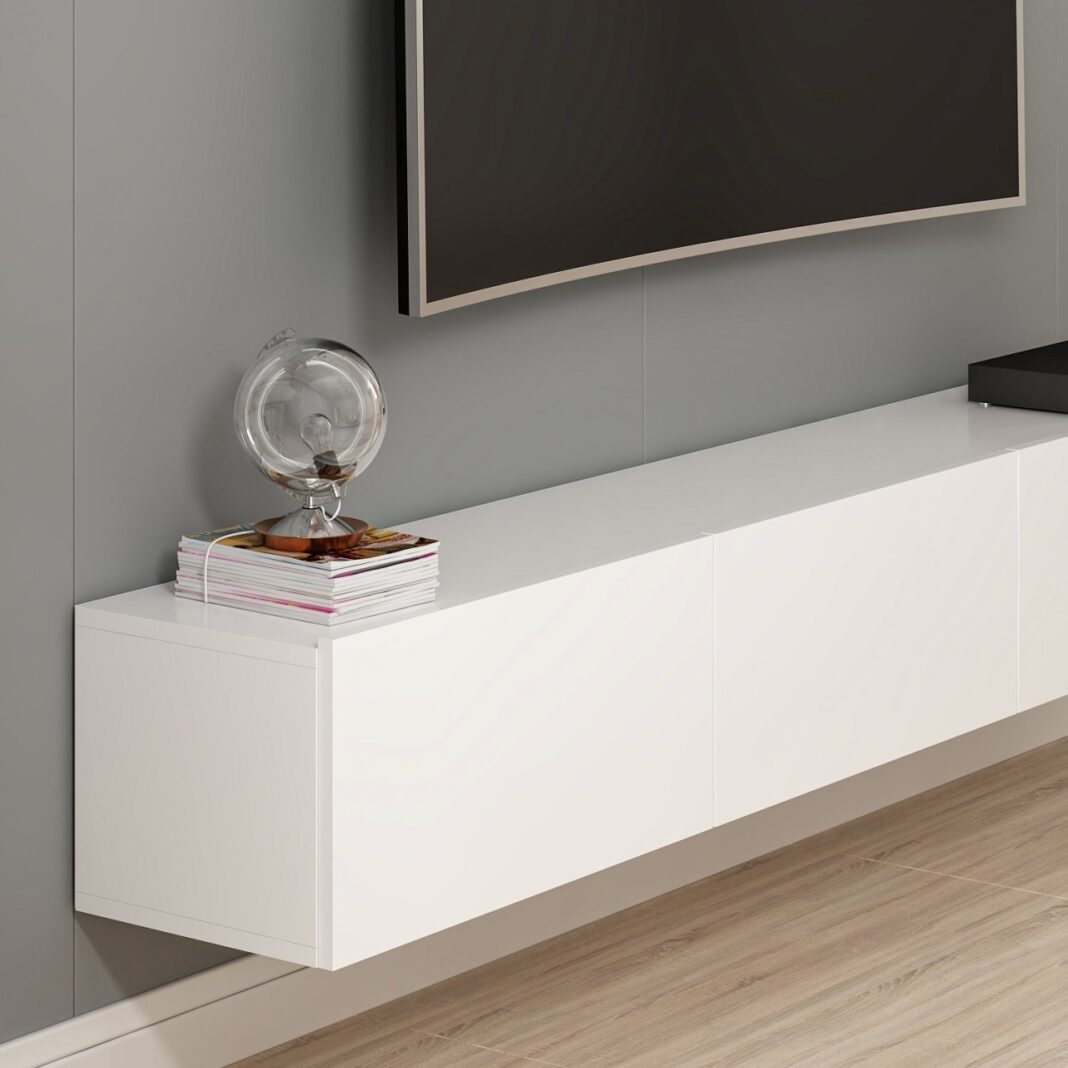 Consola TV Rigel Alb 180x30x32 cm Consola TV Rigel Alb 180x30x32 cm