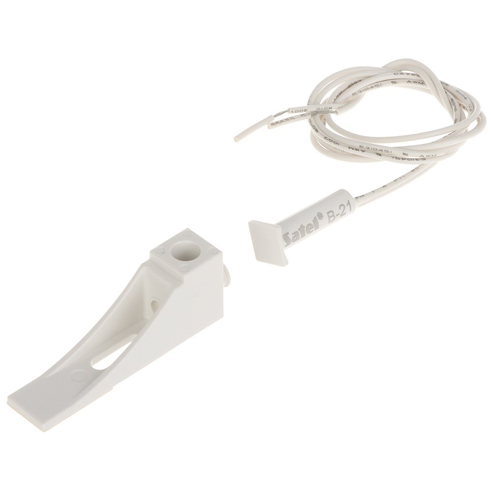 Contact magnetic cu suport Satel B-21, incastrat, NO, alb Contact magnetic cu suport Satel B-21, incastrat, NO, alb